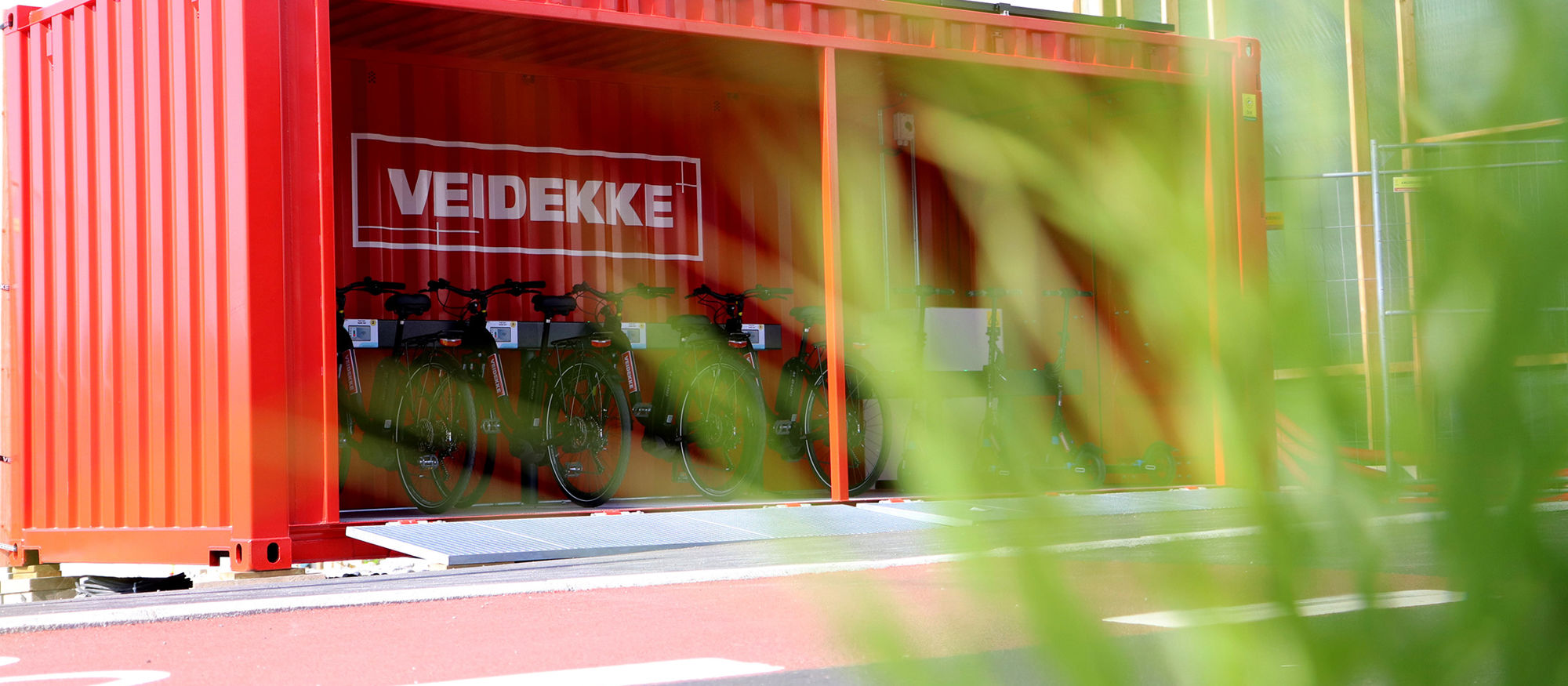 Container for lending out Electricals Bicycles. Photo.